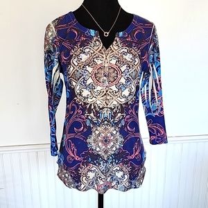 Style & Co Bohemian long sleeve shirt Size S